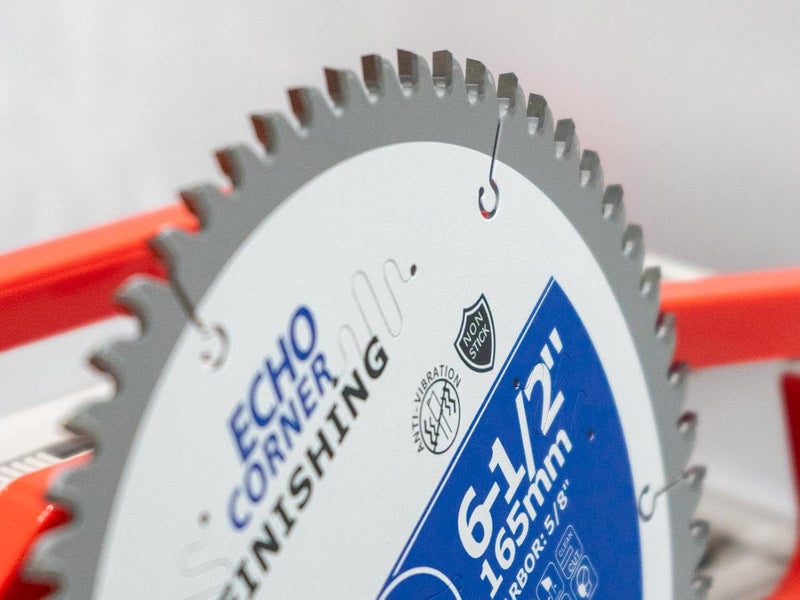 Echo Corner 6-1/2 Inch Fine Finish Circular Saw Blade, Thin Kerf 60T, Non-Stick Coating, 5/8 Inch Arbor, Diamond Knockout - Image 3